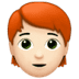 🧑🏻‍🦰 person: light skin tone, red hair display on Apple